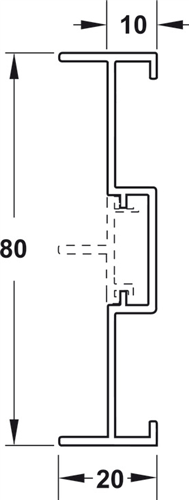 Thanh kết nối tường, Nhôm, Mã số 403.75.419