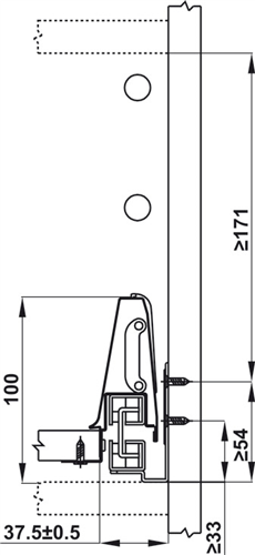 Bộ ngăn kéo, Alto, chiều cao thành hộc tủ 199 mm có thanh ray vuông, Mã số 552.79.085