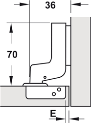 Bản lề âm, Metalla SM 95°, cho cửa dày, lắp âm, Mã số 315.08.852