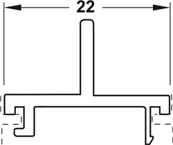 Vỏ cho thanh kết nối tường, Màu bạc anode tự nhiên, chiều dài: 6000 mm, Mã số 403.75.426