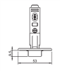 Bản lề âm, Metalla SM 95° mini, thép, gắn lọt lòng, Mã số 311.04.442