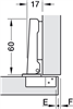 Bản lề âm, Häfele Metalla 310 A 110°, trùm ngoài, Mã số 311.88.530