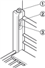 Rổ kéo tủ bếp dưới, Lắp sau cửa tủ, bánh xe trượt dẫn hướng, khay, Mã số 540.24.607