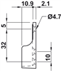 Bas cuối, cho thanh treo quần áo OVA 30 x 15 mm, Mã số 803.33.757