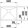 Chậu bếp, Thép không gỉ, Blanco quatrus, một chậu rửa, Mã số 570.27.159
