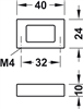 Tay nắm tủ, tay nắm finger, hợp kim kẽm, thiết kế Häfele, vuông, Mã số 110.34.671