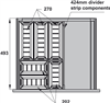 Phụ kiện chia hộc tủ, Bộ khay chia ngăn kéo bằng inox, Mã số 552.52.390