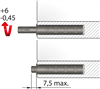 Nêm nhấn, Lắp âm hoặc lắp nổi , phiên bản ngắn, đầu cao su, K Push Tech, Mã số 356.12.710